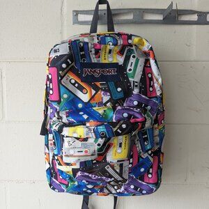 Classic Jansport Superbreak Backpack Mixtapes Cassette Tapes All Over Print